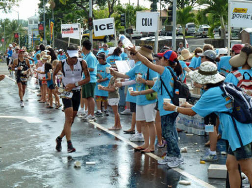 Die Helfer beim Ironman  auf Hawaii 