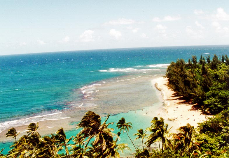 Der Ke´e Beach vom Kalalau Trail aus gesehen