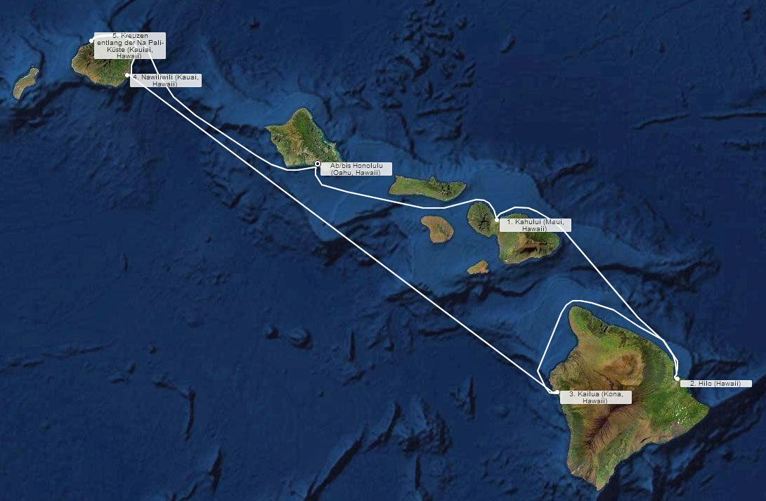 Kreuzfahrt Hawaii mit Häfen der Inseln