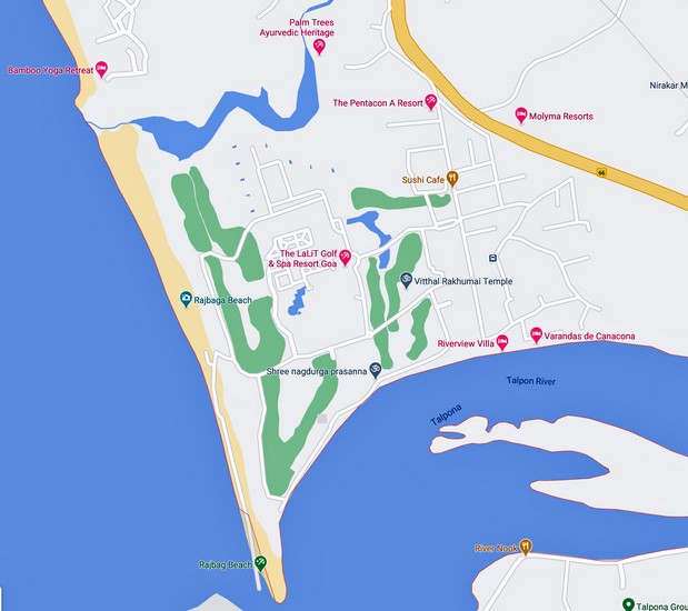 Lageplan des Lalit Interconti Hotels in Canacona