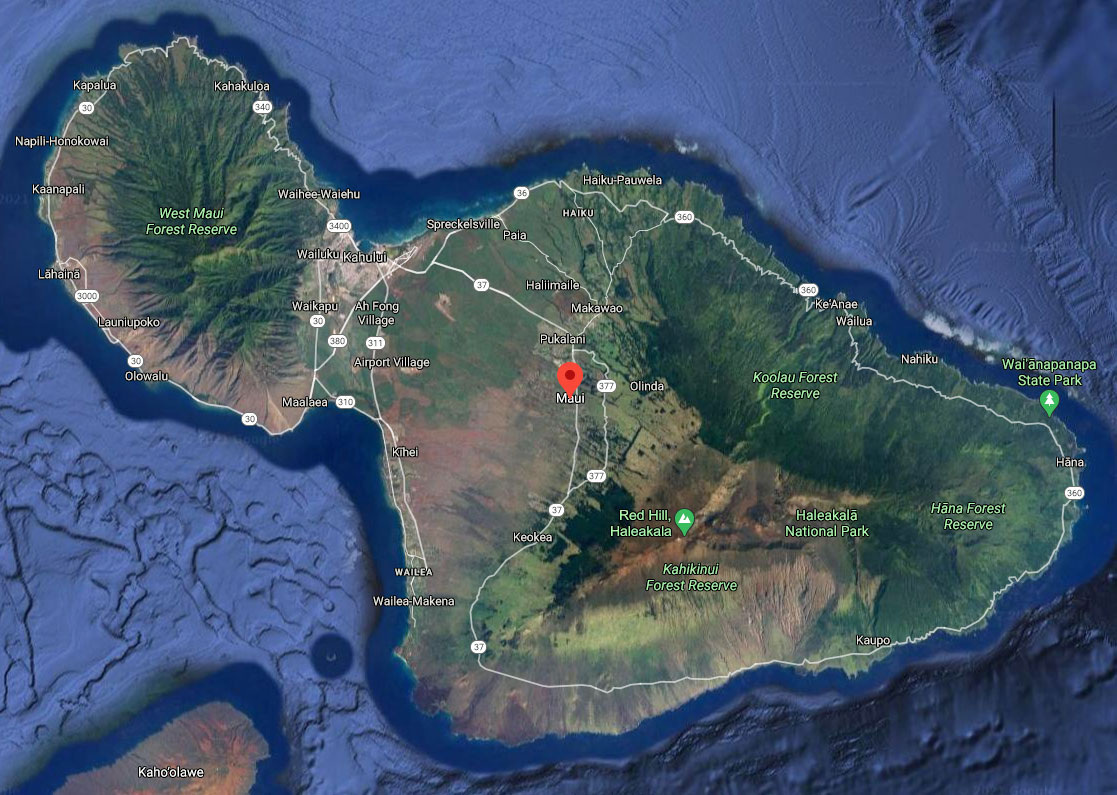 Google Satellitenbild von Mauai